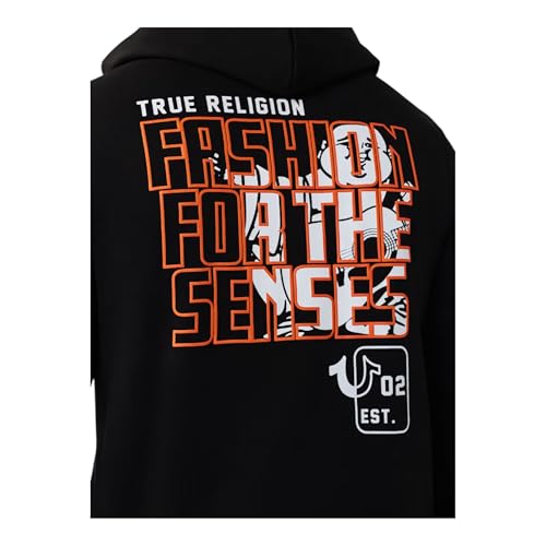 Sweat à capuche zippé True Religion noir L en coton premium durable - 4