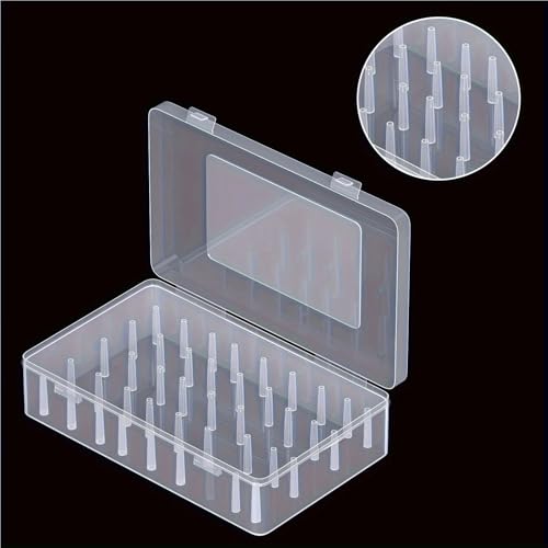 Caja de hilo de coser de 42 carretes rosa para ordenar costura manual 4