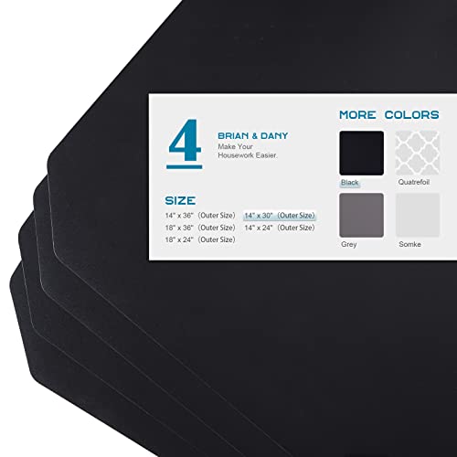 Image of BRIAN & DANY Wire Shelf Liner 14 inch X 30 inch, Heavy Duty Shelf Liners for Wire Shelving, Waterproof Protector Mats, Set of 4, Black