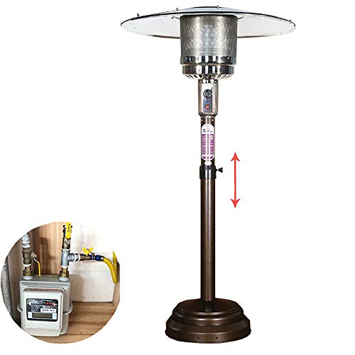 LKK-YSZWJ Outdoor Heater,patio Heater gas,with Weight Mounted Base,Made From Stainless Steel,Outdoor Freestanding Heater,waterproof,Outdoor or Indoor use, 23-50㎡ (Color : C natural gas)