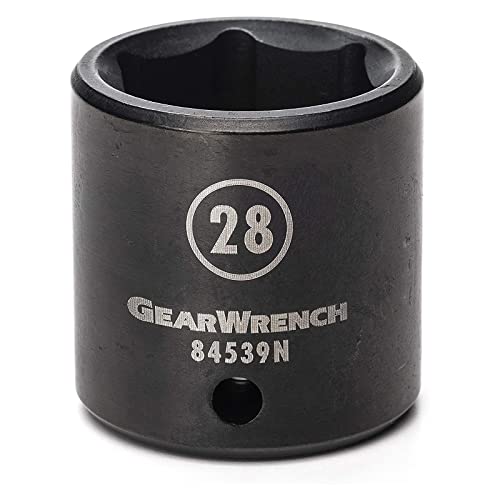 GEARWRENCH 1/2" Drive 6 Pt. Standard Impact Socket, 28mm - 84539N -  Apex Tool Group