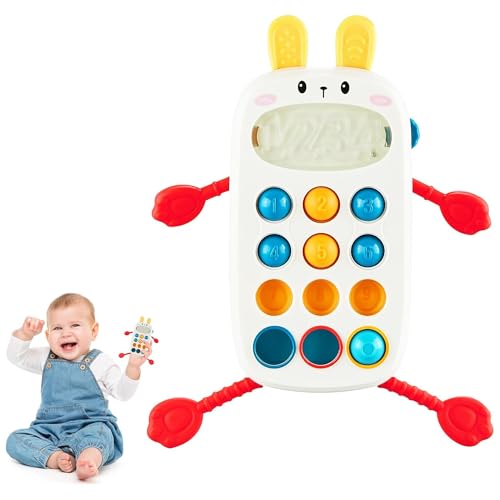 Image of Kidology Baby Bunny Phone Maze Sensory Montessori Toy, Pull String Teething Toy for Kids, Sensory Activity Travel Toys for Toddlers, Baby Fine Motor Skills Gift for 6-12-18 Months Babies, Multicolor