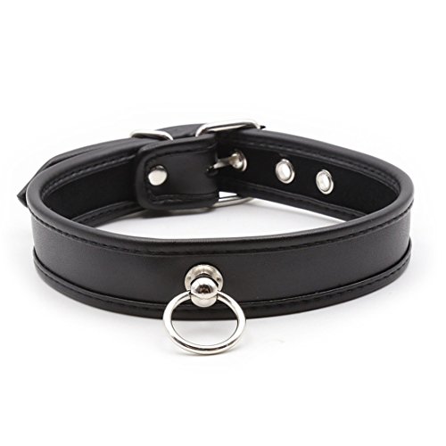 Rapidly Leder Halsband Mit Ring Der O - Erwachsene Sex Spielzeug BDSM Punk Choker - Einstellbar (Schwarz)