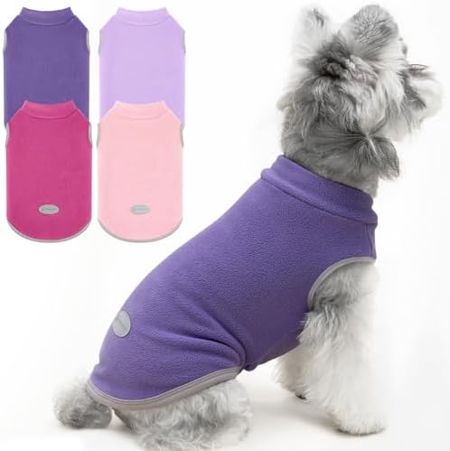 XPUDAC 4 Pieces Fleece Dog Sweaters Vest Winter Warm Dog Clothes ...