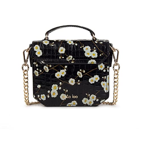 Sac Mini Tiny Emelyne noir fleurs pour s'encombrer moins tout en restant chic