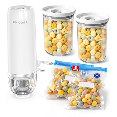 Image of Handheld Vacuum Sealer, 60000Pa Max Suction Seals in 10s, 0.8 lb Portable and Cordless, USB-C Rechargeable, 140 Uses per Charge, for Food Storage, Sous Vide, Valve Bags and Containers