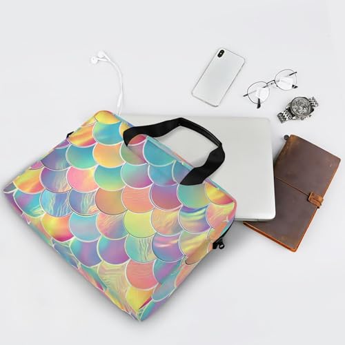 Bolso Maletín para Laptop con Escamas de Sirena Rainbow 13-15.6 pulg miniatura 7