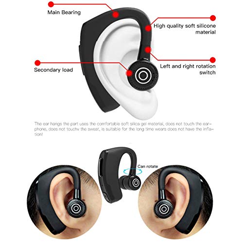 Iscrem Bluetooth Headset Wireless Business Single Earpiece Voice Answer In Ear Earbuds For Trucker Driving Running 10 Hour Battery Noise Cancelling Headphones Black V9 #TOP4