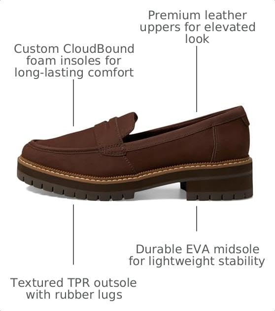 Image of TOMS Women's Cara Slip-On Loafer, Oak Brown Leather, 9