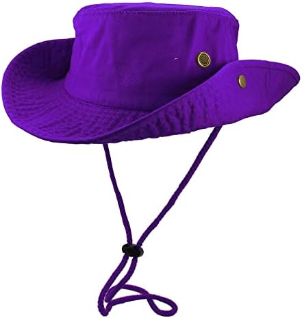 Gelante 100% Cotton Stone-Washed Adjustable Bucket Safari Booney Sun Hats 1910-Purple-S/M