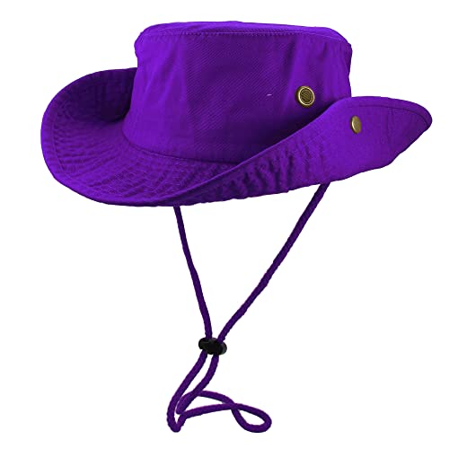 Gelante 100% Cotton Stone-Washed Adjustable Bucket Safari Booney Sun Hats 1910-Purple-S/M #TOP28