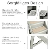 YRHome Hundetreppe Klappbar Tiertreppe Haustiertreppe 4 Stufen 50cm Hoch Katzentreppe mit Rutschfesten Matte und Stützstange Hunderampe für Hunde Katze bis zu 75 kg Grau