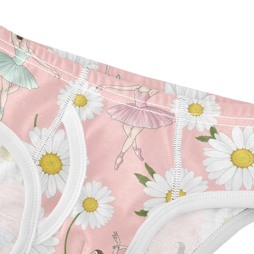 CHIFIGNO Underwear for Boys Pastel Ballerina White Daisy Pink Cotton Boys' Briefs Breathable Printed Brief Underwear4