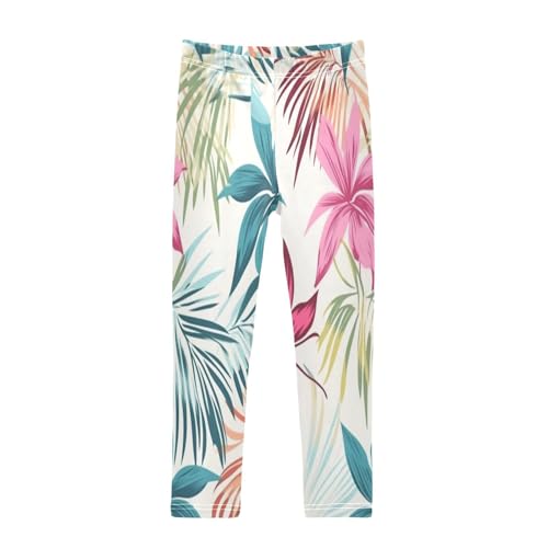 Bolaz Toddler Girls Leggings Printed Yoga Pants Leggings Blue Yellow Pink Flower for Kids