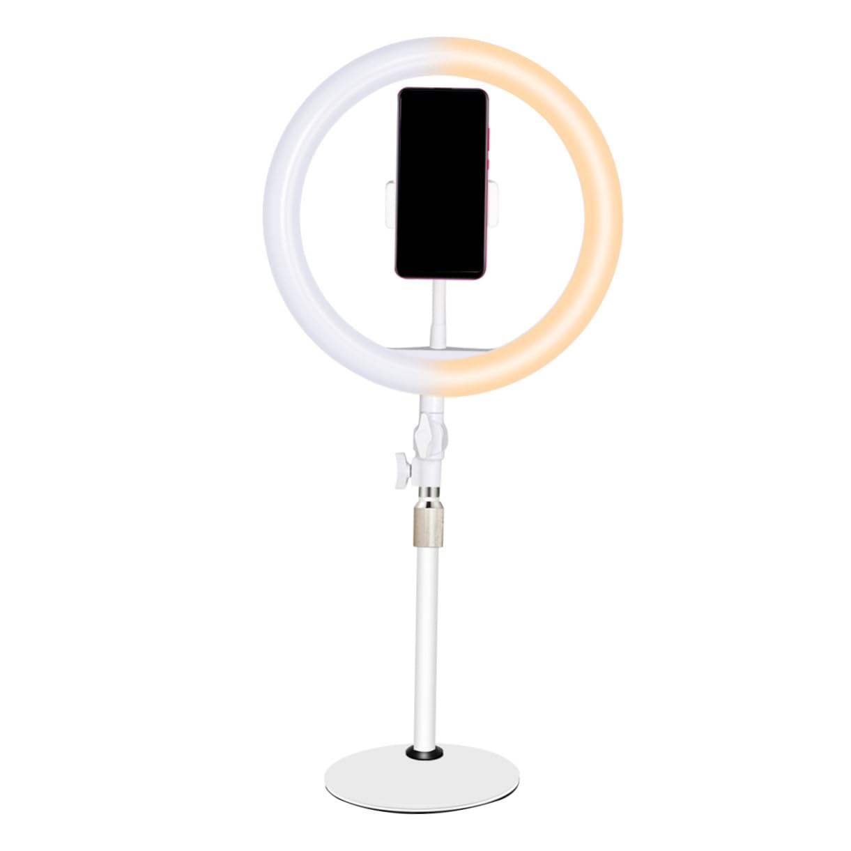Gatuida Lampada Selfie LED Supporto Regolabile in Ferro e Plastica da 10 Pollici Luce Bianca Alimentazione USB e Risparmio Energetico per Live Streaming per Fotografia e Video