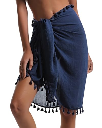 Image of Eicolorte Sarong Cover Up Womens Beach Cover Up Bikini Bathing Suit Swimsuit Swimwear Coverup Sarong Pareo Wraps for Women