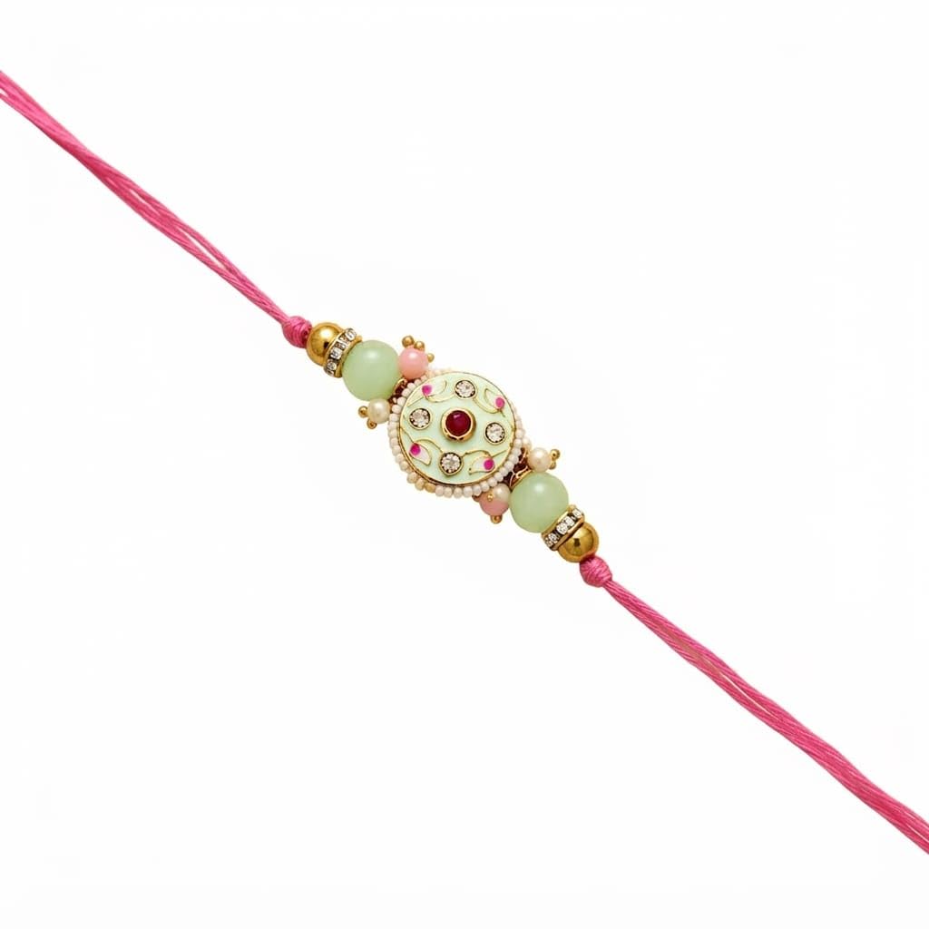 Pastel Kundan Pearl Bhai Rakhi-image-30