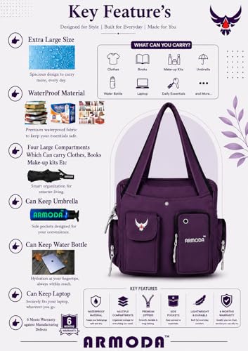 Image of ARMODA Double Pockets Glamour: Stylish Shoulder Bag for Ladies