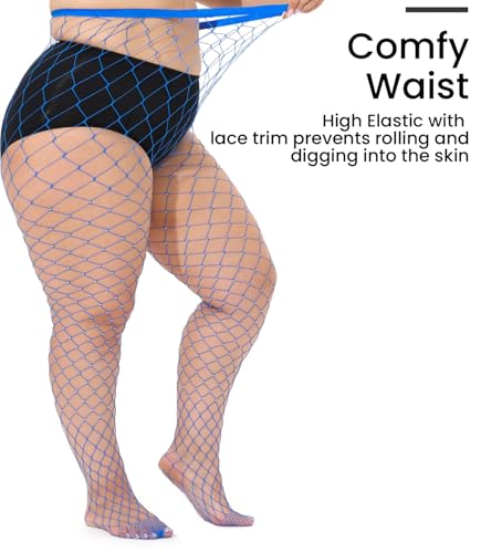 Image of Plus Size Fishnet tights Glitter stockings Sparkly Pantyhose Leggings for women-Big Mesh