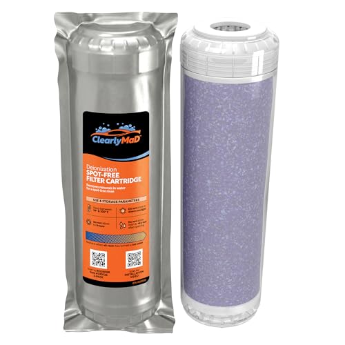 Clearly MaD 10' x 2' Deionization DI Resin Filter Cartridge Replacement for Spot-Free Car Wash, RV, Motorcycle, Water Deionizer System, 2-Pack