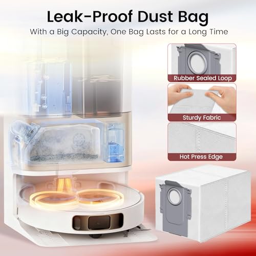 Image of Saros 10R Accessories Kit for Roborock Saros 10R / Qrevo CurvX /Saros 20 Robot Vacuum, 2 Main Brushes, 4 Filters, 6 Mop Pads, 6 Dust Bags, 6 Side Brushes, 2 Tools