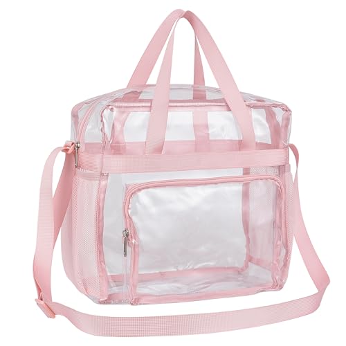 USPECLARE Clear Bag for Stadium Events, 12x6x12 Transparent Stadium Messenger Bag for Concerts, Work, Sports Games, Gym