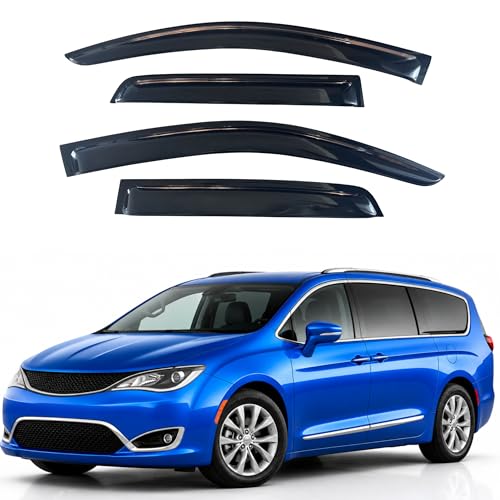 Image of IG Window Visors Fit for 2017-2026 Chrysler Pacifica, Out-Channel Rain Guards Vent Wind Deflectors 4PC, Car Accessories for 17-26 Pacifica