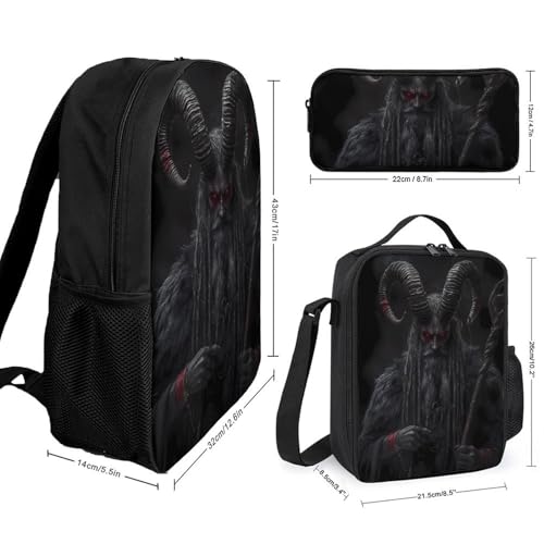 Devil Krampus Large Travel Backpacks Carry on Backpack Weekender Bag with 2 Storage Pockets for Men And Women2