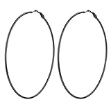 Black Extra Large Hoop Earrings 100mm Leightweight Hypoallergenic Hoop Earrings for Women Eensitive Ears
