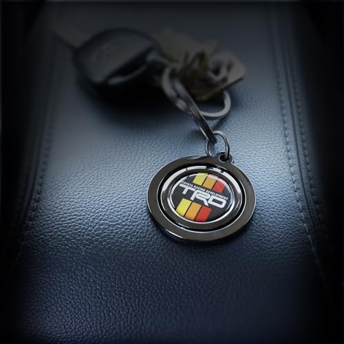 Image of Plasticolor 004590R01 Toyota Racing Development Stripes TRD Black Spinner Key Chain