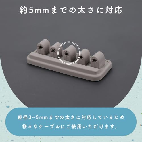 MOTTERU マグネットケーブルクリップ ライトニング/USB-C/オーディオ/電源 ケーブル 5.0mmまで対応 MOT-CBCLIP04-AM の商品画像 4