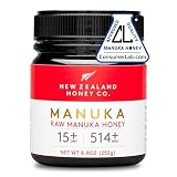 New Zealand Honey Co. Miel de Manuka MGO 514+ / UMF 15+ - 250g Tarro Cotidiano - Origen Nueva Zelanda con Enzimas y Pólenes Naturales - Miel Monofloral Certificada UMF