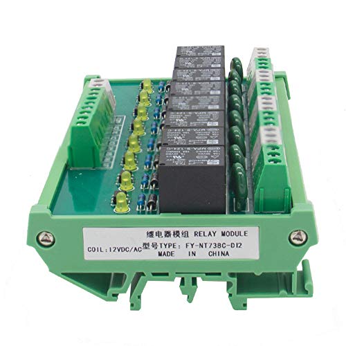 Módulo de relé FY-T738-24VACDC de 8 canales para montaje en panel DIN 2