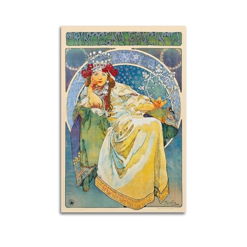 Toile Alphonse Mucha Princesse Jacinthe 40x60cm pour salon