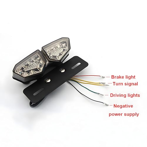 Image of Universal Led Motorcycle Tail Lamp Turn Signal Light Brake Number Plate Holder Light (Light Color- Yellow, Red) Pack of 1