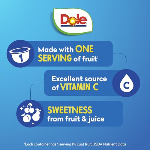 Dole Fruit Bowls Cherry Mixed Fruit in 100% Juice Snacks, 4oz 24 Total Cups, Gluten & Dairy Free, Bulk Lunch Snacks for Kids & Adults