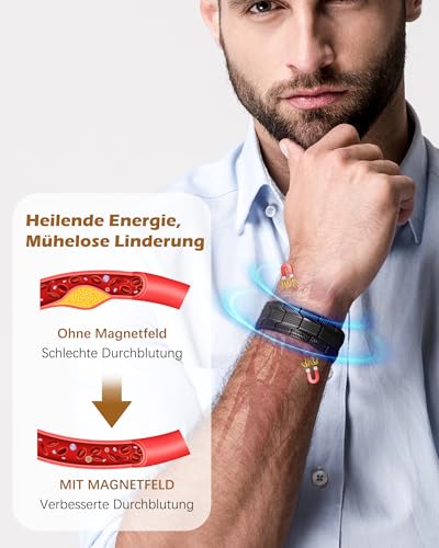 Jeracol Jeracol Kupferarmband Herren, 3row Ultrastarke Magnete 99,99% massives kupfer armband männer verstellbare Größe und Schmuck-Geschenkbox - Zusatzansicht 4 | Schmuck