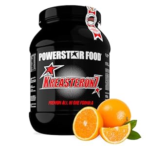 Powerstar KREASTERON 7 | Ultiem ALL-IN-ONE Supplement 1725g | 7 zeer Effectieve Voedingsstofcombinaties | Spieropbouw | Krachttoename | Uithoudingsvermogen | Duitse Productie volgens IFS | Orange