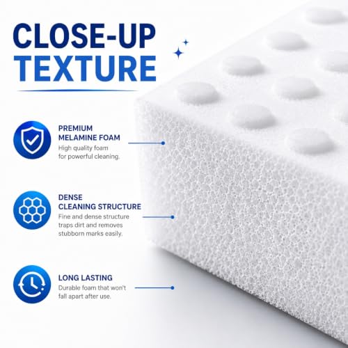 Image of ZAPPOO Magic Eraser | Pack of 4 | No Scratch Multi-Surface Cleaning Sponge | Removes 100+ Tough Stains | Just Add Water | Walls, Kitchen, Bathroom, Shoes & Switch Boards