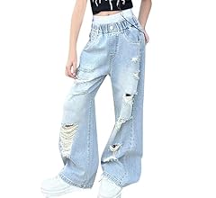 Baggy Jeans Mädchen - Weite Beine Mit Elastischer Taille Für 5-17 Jahre