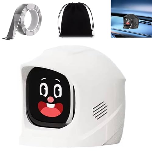 Image of Car Robot Dashboard, Smart Ai Robot Car Dashboard Companion with Animated Expressions, Cute Ai-Inspired Dashboard Buddy, for Cars Dashboard Gifts (White)