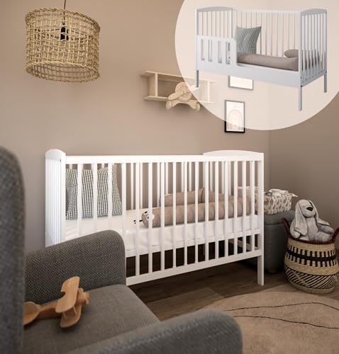 ZEE - Babybett Kinderbett, 2w1 Bett Grześ - Dreistufige Einstellung, Nicht...