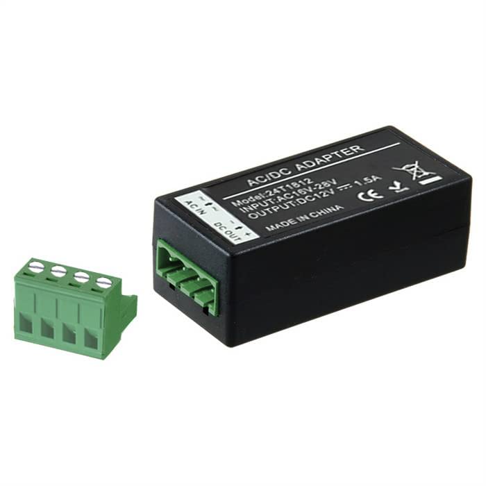 Miniatura 3 de AC 24V a DC 12V 1.5A convertidor de potencia, transformador potente universal para cámara de seguridad CCTV de vigilancia