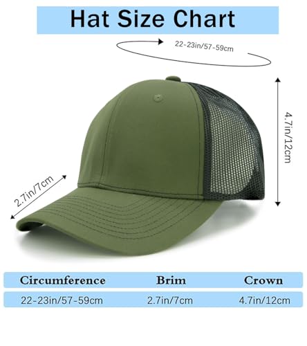 Image of 2-Pack Breathable Mesh Snapback Trucker Hats, Adjustable Baseball Caps for Men Women, Cotton-Poly Twill Outdoor