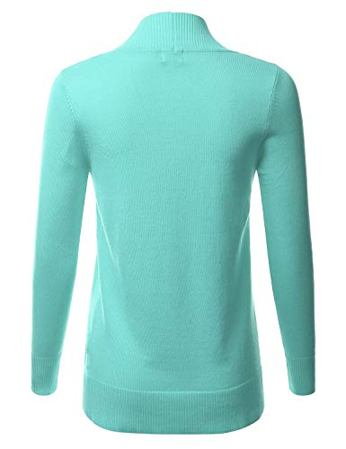 Lalabee Women's Open Front Pockets Knit Long Sleeve Sweater Cardigan-Mint2-S #TOP2