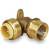 3/4 Inch Brass 90 Degree Elbow Push Connector - For PEX, CPVC & Copper Pipes