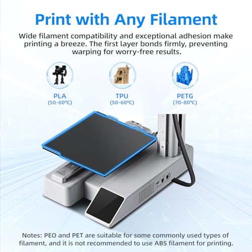 BIQU Glatte PET+strukturierte PEI-Bauplatte, kompatibel mit Bambulab A1 Mini 3D-Drucker, 184x184 mm, Magnetisch Spring Steel Druckbett, Flexibles Druckbett – Bild 5