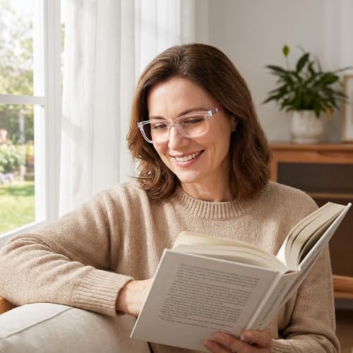 Image of Eyekepper Reading Glasses Men, Readers for Women, 1.25 Stylish Clear