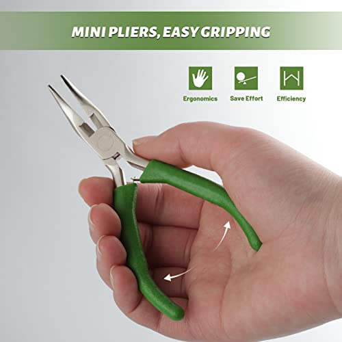 SPEEDWOX Mini Curved Nose Pliers with Serrated Jaw and Cutters 5 Inch Long Nose Pliers Curved Nose Pliers for Crafts Jewelry Repair Jewelry Making Tool - Image 4