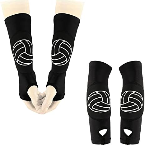 Yxmeiguo Volleyball Arm Sleeves Passing Forearm Sleeves with with Protection Pads and Thumbhole, Volleyball Gear for Youth Girls Women, 1 Pair